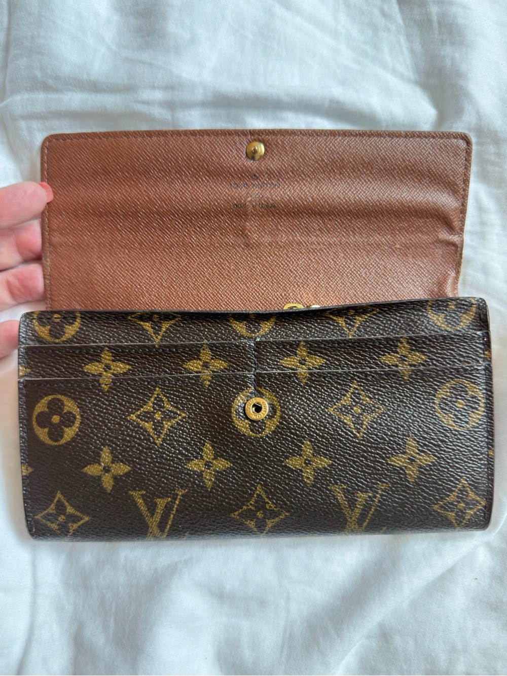 Louis Vuitton Canvas Monogram Sarah Long Card Coin Snap Wallet * Read* Authentic - Picture 6 of 10